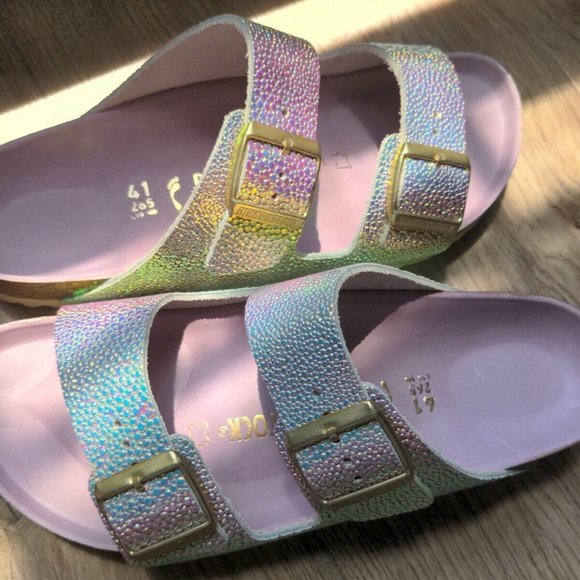 Birkenstock Arizona Pearl Iridescent Sandals - Picture 3 of 12